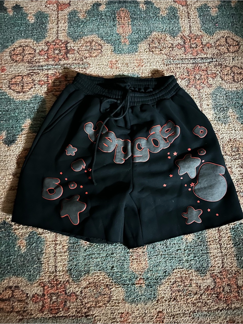 Black/Red Sp5der Shorts